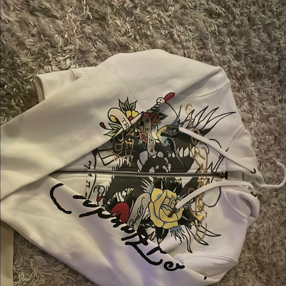 White Tattoo Graphic Hoodie